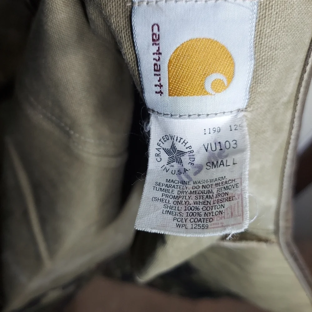 Vintage Carhartt Canvas Duck Camouflage Hunting Vest